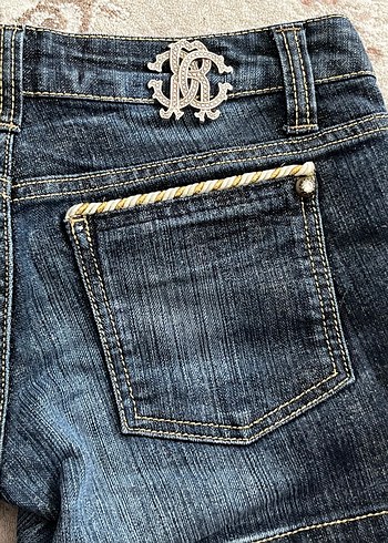 Roberto Cavalli Vintage Roberto Cavalli Y2k Denim Sort 38 Beden