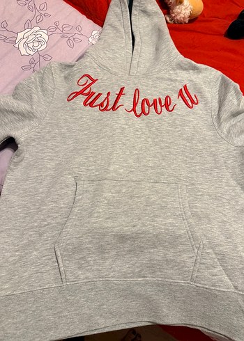 Sandro Just Love U Gri Melanj Kapusonlu Sweatshirt