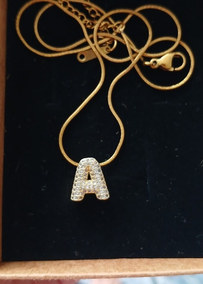 A HARFİ ÇELİK KOLYE - Görsel 2