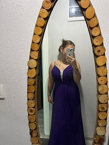 Mor abiye elbise - Görsel 6