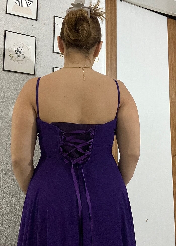 Mor abiye elbise - Görsel 3