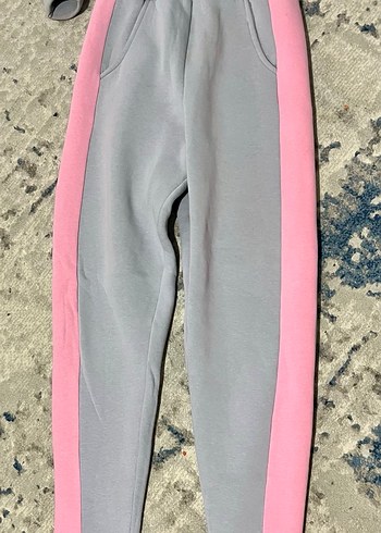 Gri Pembe Kapüşonlu  Eşofman Takımı - Görsel 3