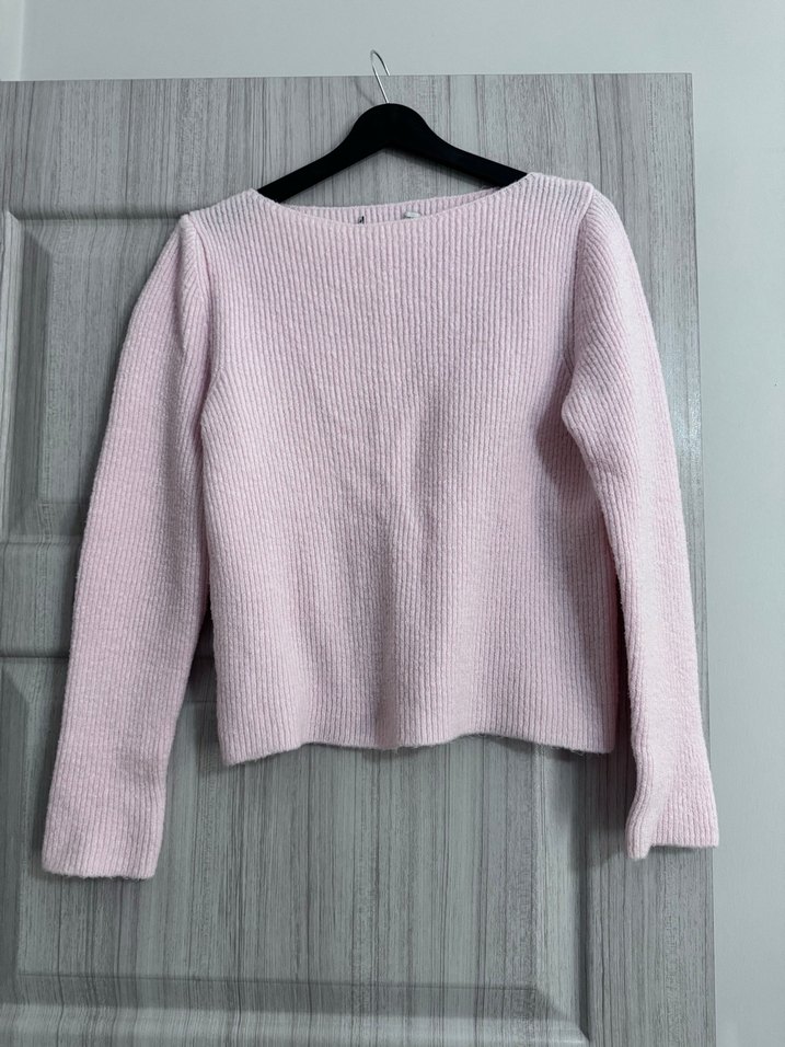 Zara pembe  Örgü Kadın Kazak - Görsel 4