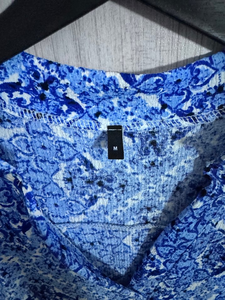 Mavi Bohem Uzun Kollu Midi Elbise - Görsel 3