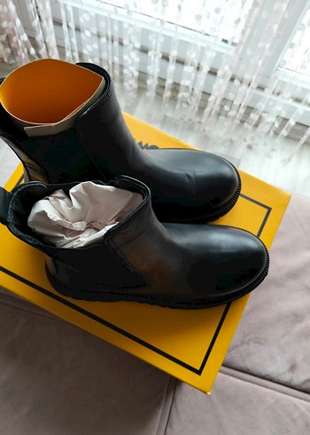 Hakiki Deri Siyah bot bambi - Görsel 6