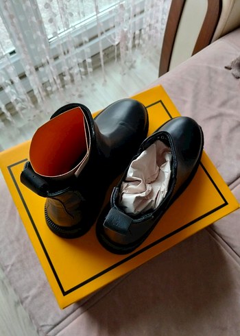 Hakiki Deri Siyah bot bambi - Görsel 7