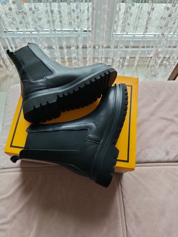 Hakiki Deri Siyah bot bambi - Görsel 5