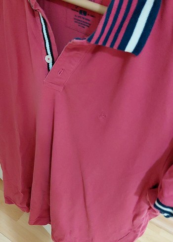 Pembe Erkek Polo Tişört, Kısa Kollu, Salaş Kesim - Görsel 2