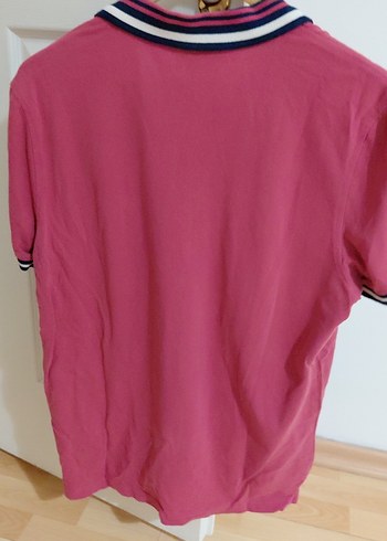 Pembe Erkek Polo Tişört, Kısa Kollu, Salaş Kesim - Görsel 3
