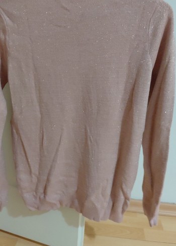 Pembe Triko Uzun Kollu Kadın Kazak - Görsel 4