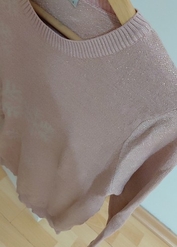 Pembe Triko Uzun Kollu Kadın Kazak - Görsel 3