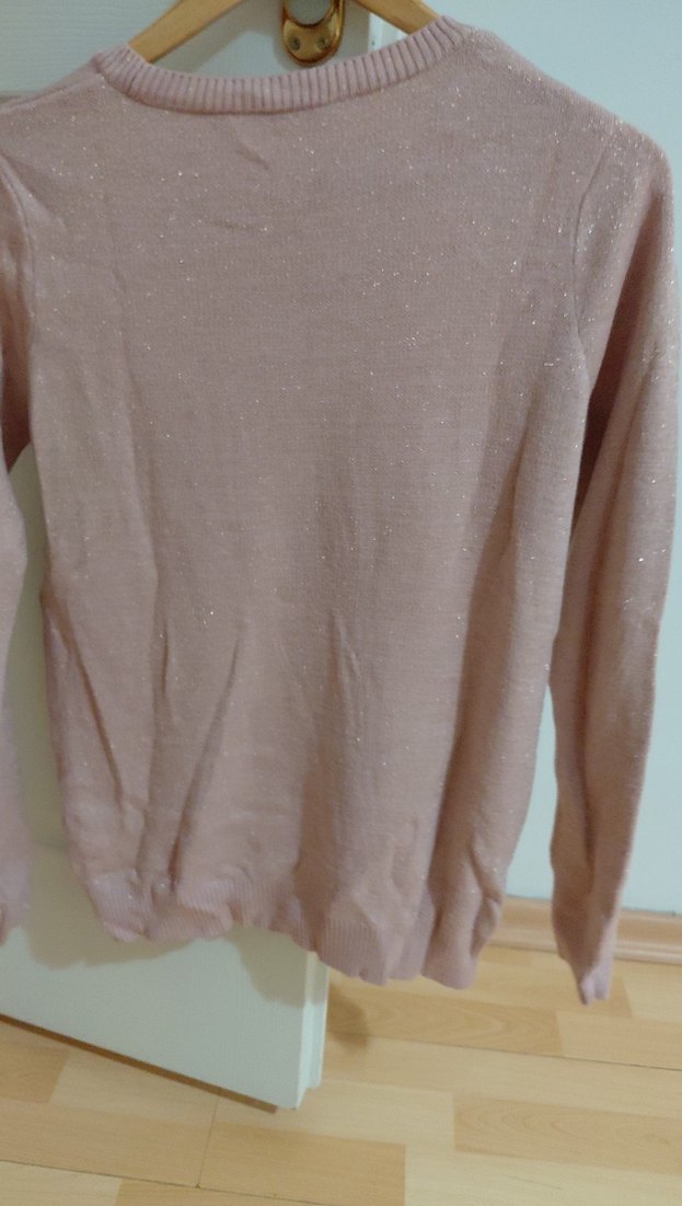 Pembe Triko Uzun Kollu Kadın Kazak - Görsel 4