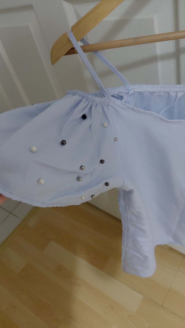 Düğmeli Viskon Beyaz Kadın Bluz - Görsel 2