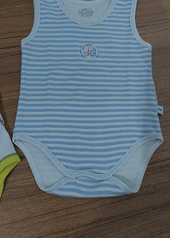 Mavi Pamuklu Erkek Bebek Kolsuz Body - Görsel 5