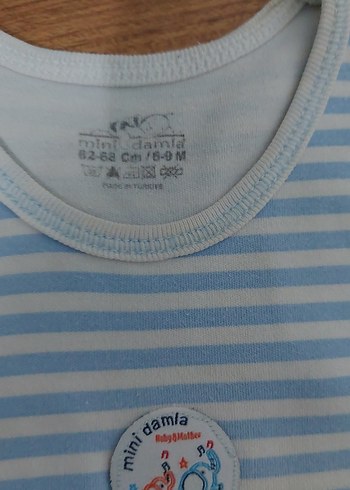 Mavi Pamuklu Erkek Bebek Kolsuz Body - Görsel 6