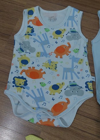 Mavi Pamuklu Erkek Bebek Kolsuz Body - Görsel 2