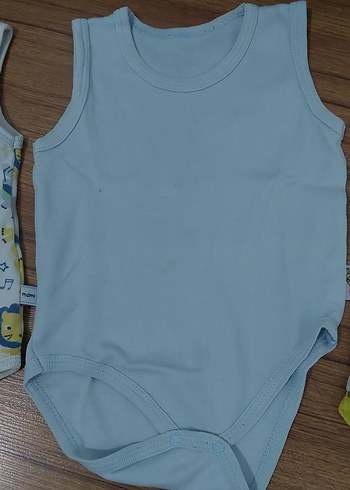Mavi Pamuklu Erkek Bebek Kolsuz Body - Görsel 3