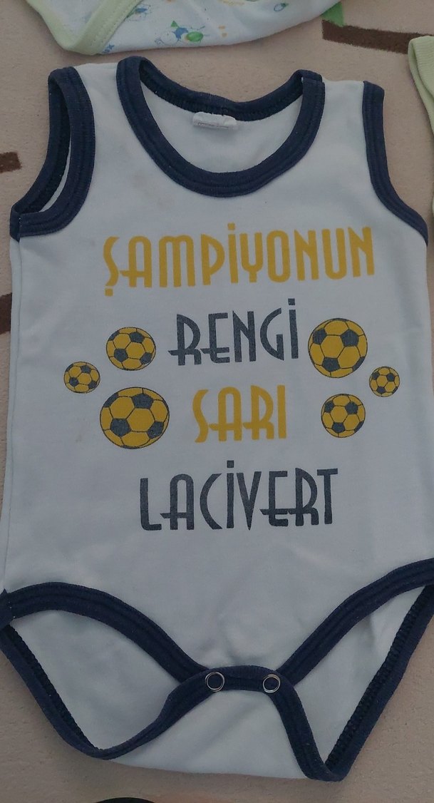 Beyaz Baskılı Kolsuz Bebek Body - Görsel 2