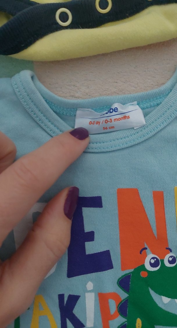 Mavi Bebek Kısa Kollu Body, Pamuklu, Baskılı - Görsel 2