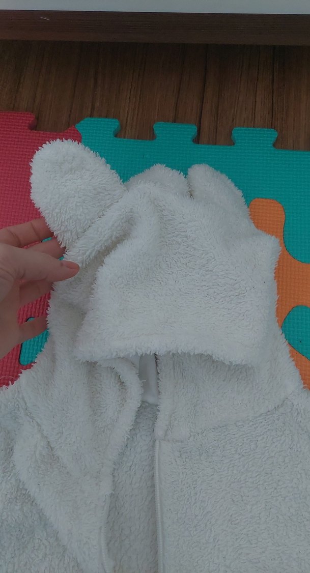 Beyaz Örgü Bebek Kar Tulumu - Görsel 4