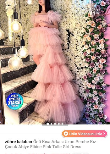 Abiye Pembe çocuk abiye