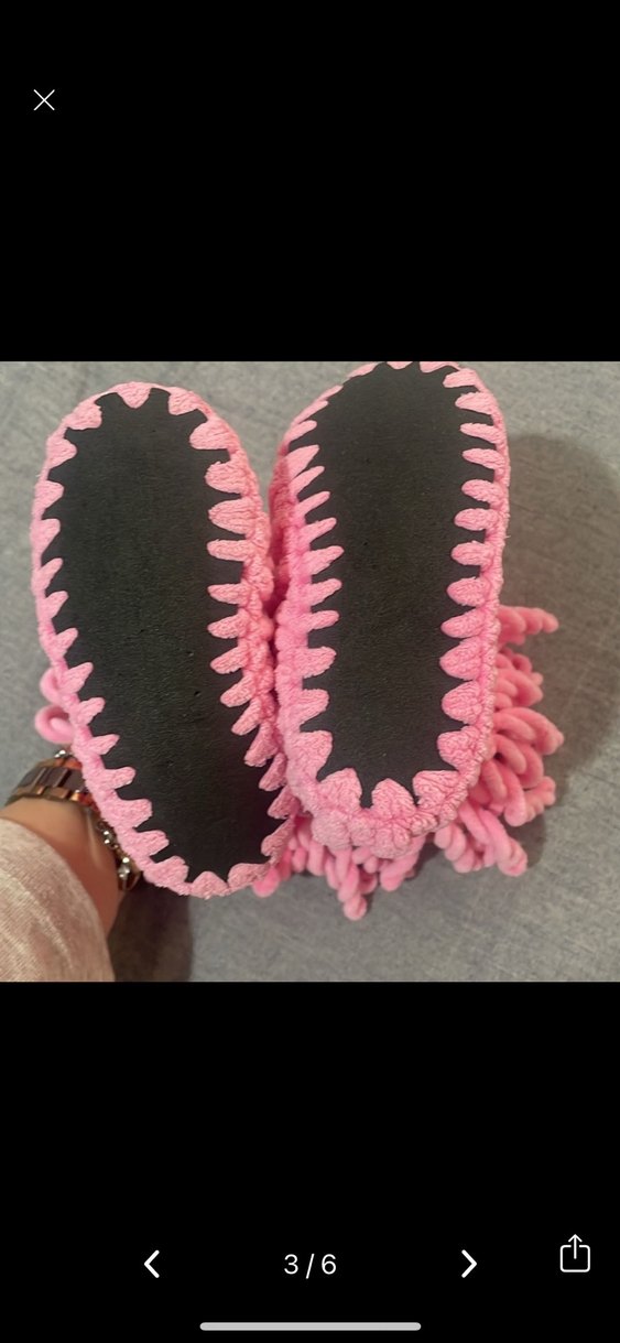 Kızlar için Pembe Örgü Yün Ev Terliği - Görsel 3