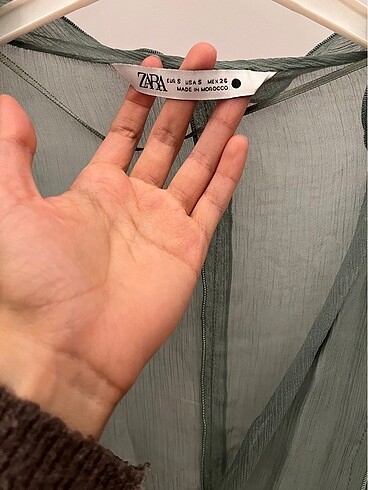 s Beden Zara transparan hırka/kimono