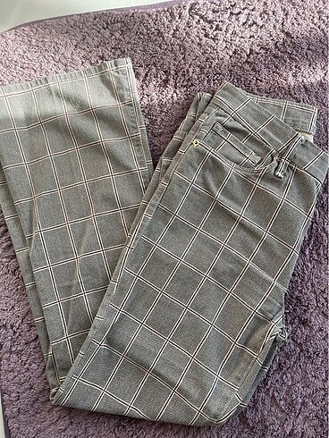 26 Beden Frame ekoseli pantolon