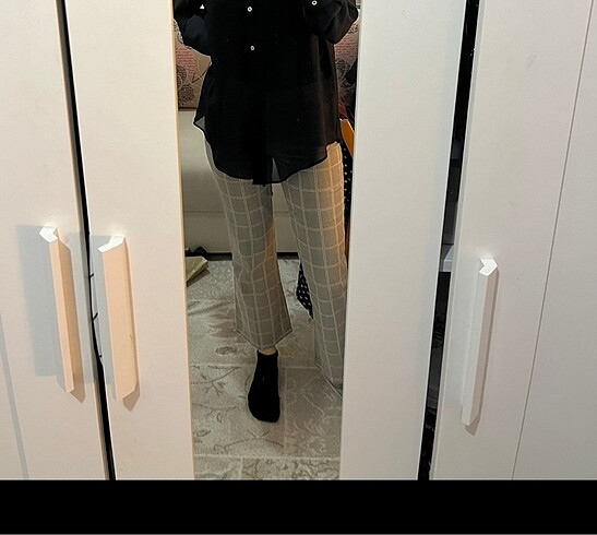 Zara Frame ekoseli pantolon