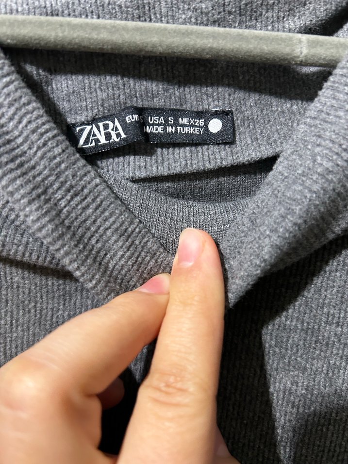 Gri Uzun Kollu  Yakalı Elbise - Görsel 3