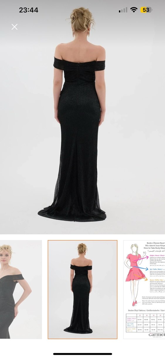 Siyah Drapeli Uzun Abiye Elbise - Görsel 3