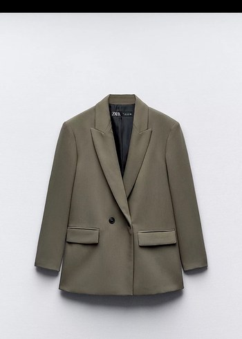 Zara Haki Tek Dugmeli Blazer Ceket