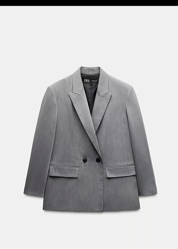 Zara Gri Oversize Blazer Ceket