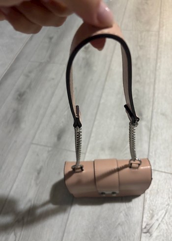 Pudra Deri Zincir Detaylı Kadın Çanta - Görsel 8