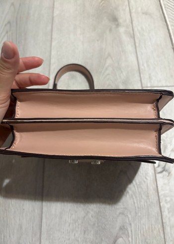 Pudra Deri Zincir Detaylı Kadın Çanta - Görsel 7