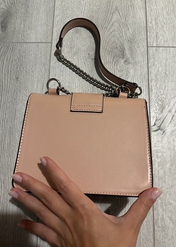 Pudra Deri Zincir Detaylı Kadın Çanta - Görsel 6