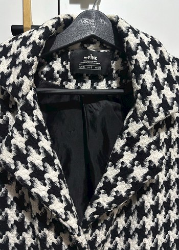 Kazayağı Desen Cepli Düğmeli Midi Kadın Kaban - Görsel 5