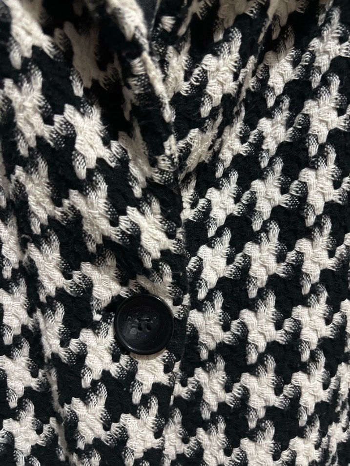 Kazayağı Desen Cepli Düğmeli Midi Kadın Kaban - Görsel 3