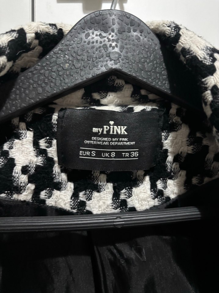 Kazayağı Desen Cepli Düğmeli Midi Kadın Kaban - Görsel 4