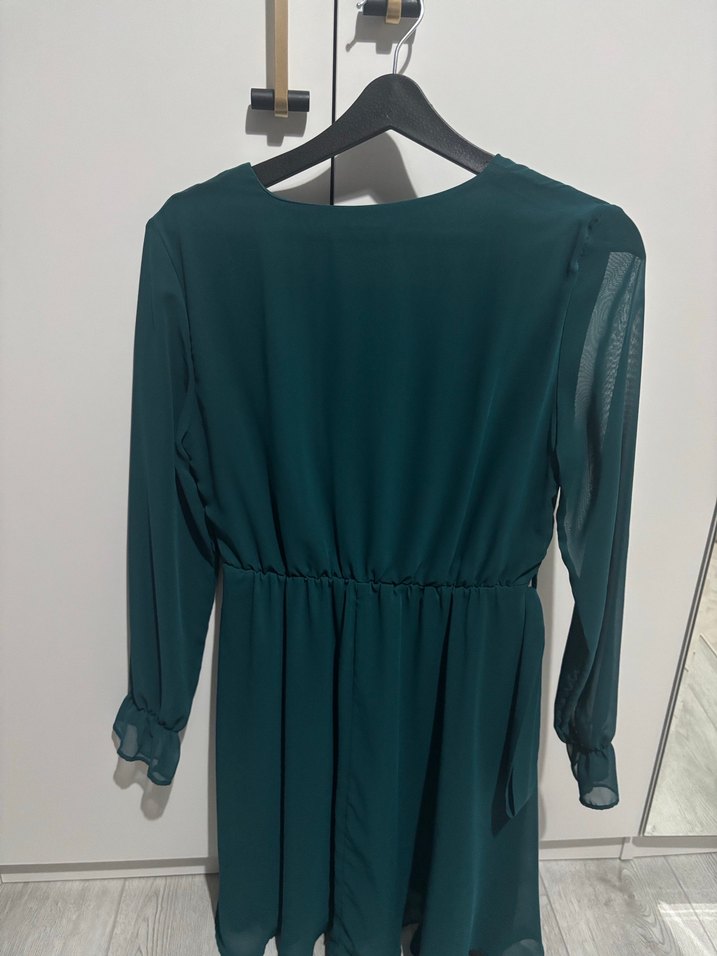 Kemer Detaylı Yeşil Midi Elbise - Görsel 5