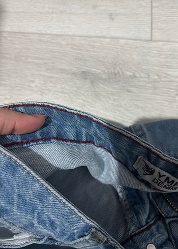 36 Beden mavi Renk Yırtık ve Yırtmaç Detaylı Mavi Kadın Jean