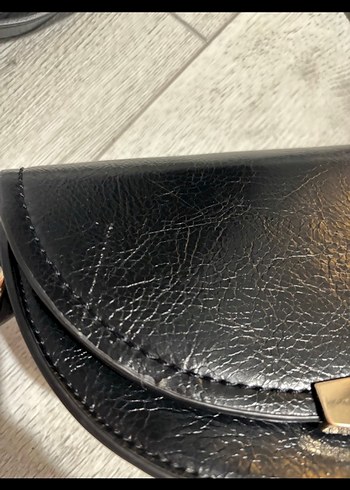 Mango Tokalı Siyah Deri Kadın Çanta - Görsel 4