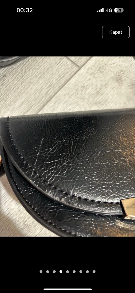 Mango Tokalı Siyah Deri Kadın Çanta - Görsel 4