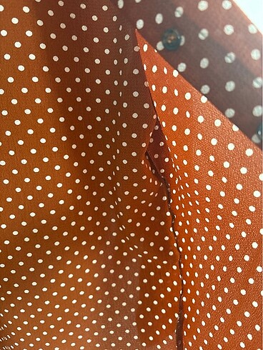 Benekli Kiremit Rengi Gömlek - Görsel 6