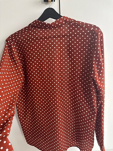 Benekli Kiremit Rengi Gömlek - Görsel 7