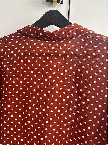 Benekli Kiremit Rengi Gömlek - Görsel 8