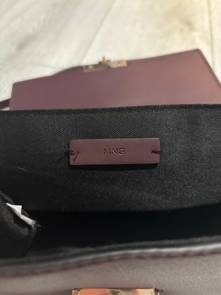 Bordo Deri Kadın Çanta Tokalı Modern Klasik - Görsel 5