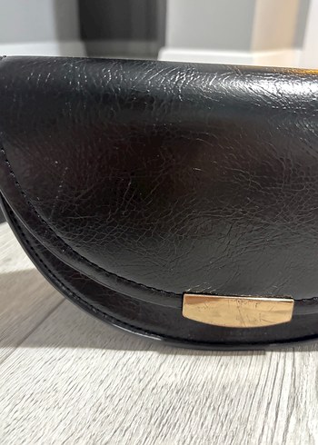 Tokalı Siyah Deri Kadın Çanta - Görsel 5