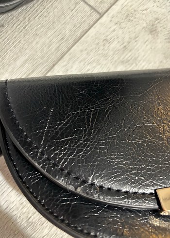 Tokalı Siyah Deri Kadın Çanta - Görsel 4