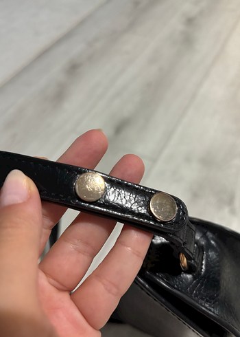 Tokalı Siyah Deri Kadın Çanta - Görsel 3